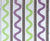 China Seas Fabric: Tete a Tete Vertical - Custom Violet / Jungle Green / Brown on White Belgian Linen/Cotton