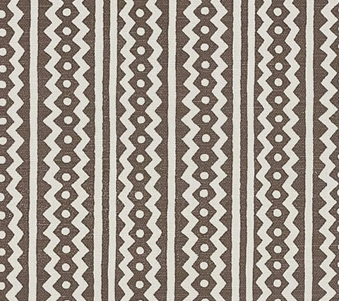 Alan Campbell Fabric: Ric Rac - Custom Brown on Light Tint Belgian Linen / Cotton