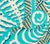 Alan Campbell Fabric: Ferns - Custom Turquoise / Beige on Cream Suncloth