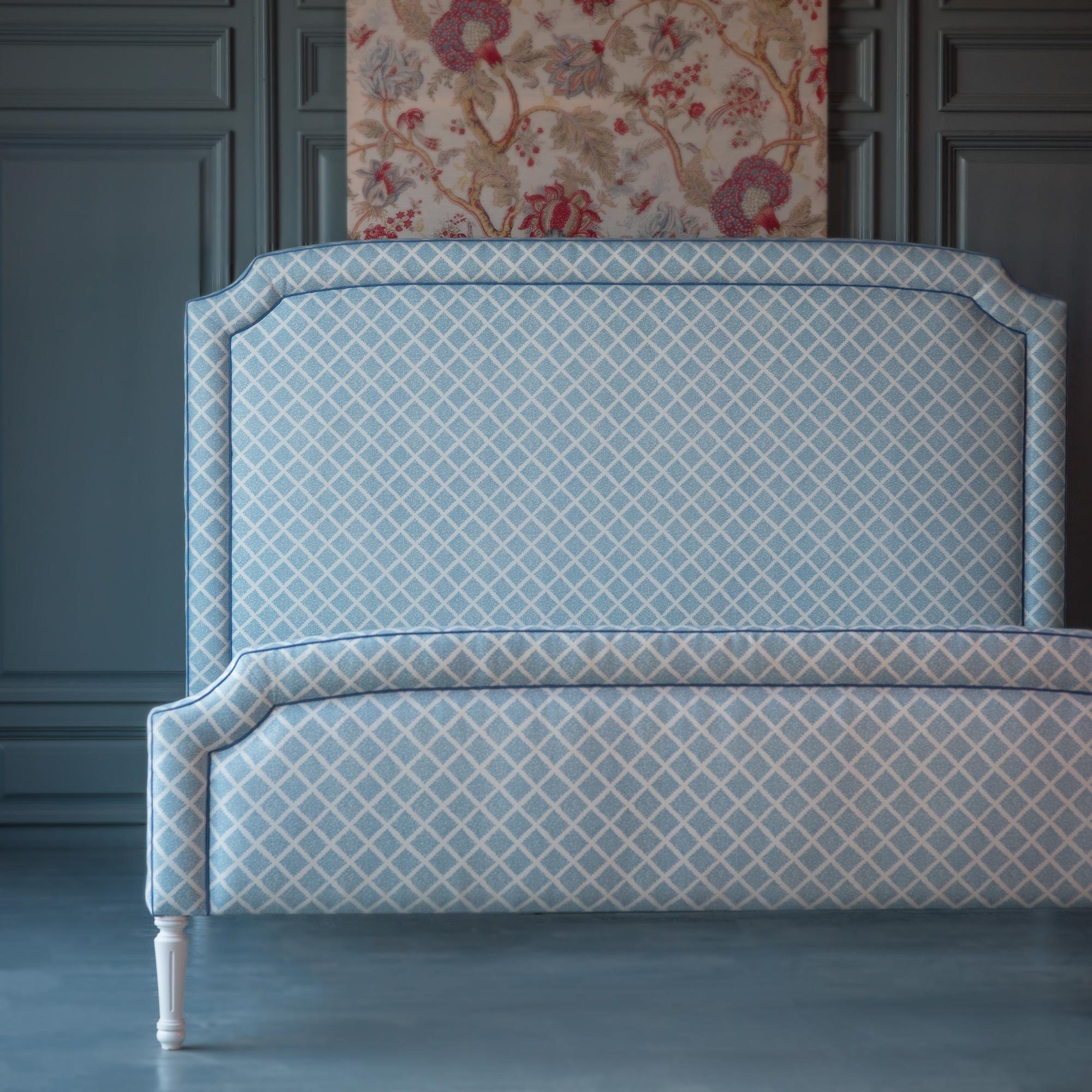 Quadrille Fabric: Sybil - Custom Pale Aqua on Tinted Belgian Linen / Cotton main image 0