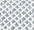 China Seas Fabric: Twigs - Custom Soft Blue / Navy on White 100% Linen